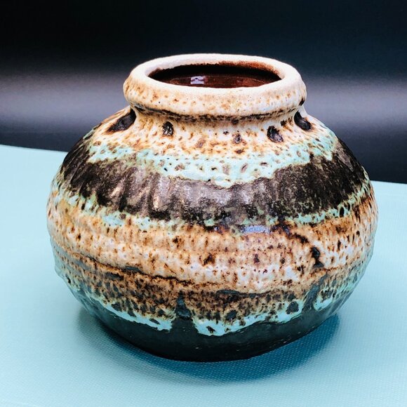 Vintage 60s West Germany Pottery CARSTENS TONNIESHOF Rose Bowl Vase -Redware - Picture 2 of 10